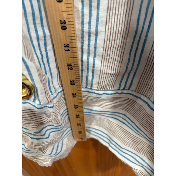 J.Jill Love Linen Blue Striped Sleeveless Midi Dress 2X 100% Linen Summer Travel - Picture 5 of 6